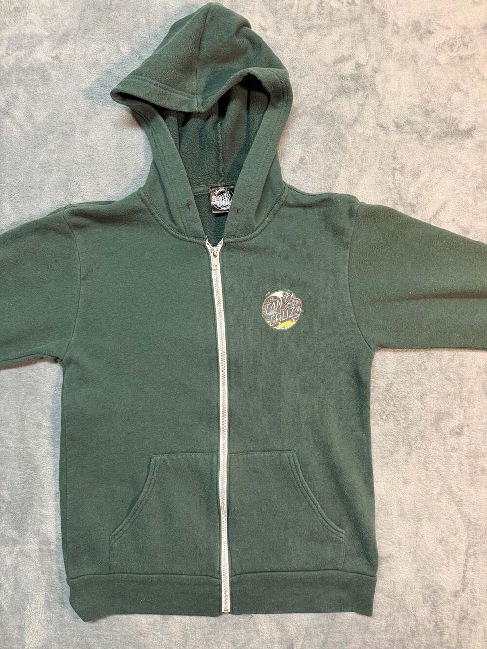 Size small Santa Cruz Skateboards Green Zip Up Hoodie